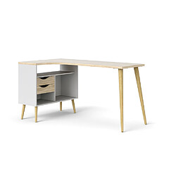 Acheter Alter Bureau d'angle avec étagères - Blanc