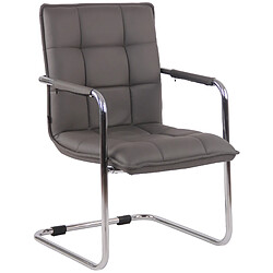 Decoshop26 Fauteuil visiteur bureau - Gris