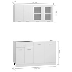 vidaXL Ensemble Meubles Cuisine - Blanc pas cher