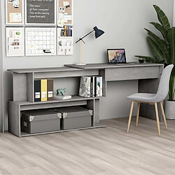 vidaXL Bureau d'angle Gris béton