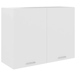 vidaXL Armoire suspendue Blanc 80x31x60 cm Armoire de rangement cuisine - Bois d'ingénierie - 2 étagères - Dimensions 80 x 31 x 60 cm - Capacité 60 kg