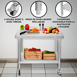 Monstershop Table de travail cuisine - Inox