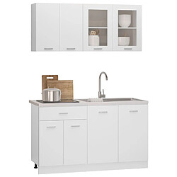 Avis vidaXL Ensemble Meubles Cuisine - Blanc