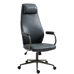 Decoshop26 Fauteuil de bureau industriel - Noir vieilli