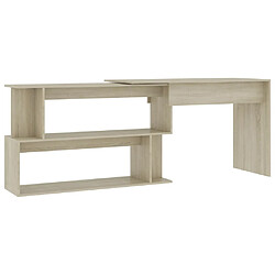 vidaXL Bureau d'angle Chêne sonoma Bois d’ingénierie