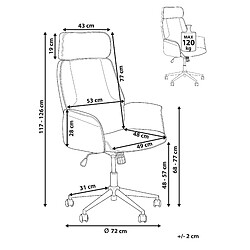 Avis Beliani Chaise de Bureau Pilot - Gris