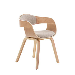 Decoshop26 Fauteuil de bureau tissu - Naturel crème