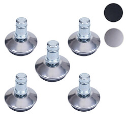 Mendler Lot de 5 patins de sol - Argent