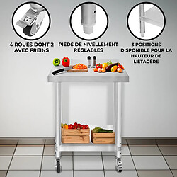 Monstershop Table de travail cuisine - Inox