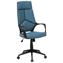 Beliani Chaise DELIGHT - Bleu paon Chaise de bureau - Polyester - Hauteur réglable - Pivotante - Roulettes