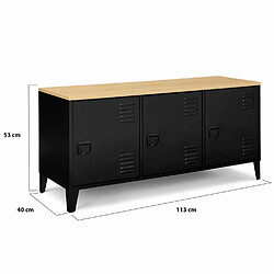 Idmarket market Buffet 3P ESTER Noir pas cher