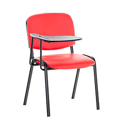 Decoshop26 Chaise visiteur avec tablette - Rouge