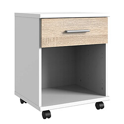 Pegane Caisson de bureau - Blanc chêne