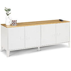 Idmarket MARKET Buffet ESTER 4p blanc pla bois