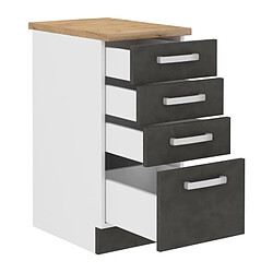 Avis Cstore Meuble bas cuisine 4 tiroirs - Gris