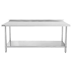 Casselin Table de travail inox cuisine - Blanc Table de travail bas de cuisine - inox - avec plan de travail - 1 rangement