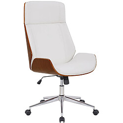 Decoshop26 Fauteuil de bureau pivotant - Blanc