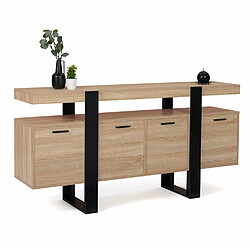 Idmarket Buffet PHOENIX XXL - Bois/Noir