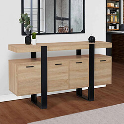 Idmarket Buffet PHOENIX XXL - Bois/Noir