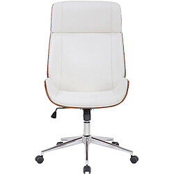Decoshop26 Fauteuil de bureau pivotant - Blanc