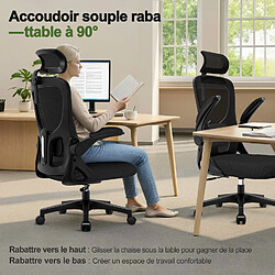 Homimaster Lexzurn Chaise de bureau - Noir pas cher