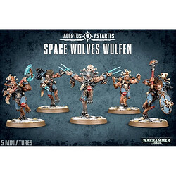 Games workshop figurines Warhammer 40k Space Wolves Wulfen - 5 figurines Figurines Warhammer 40k Space Wolves Wulfen - Kit à assembler - Plastique - Détails dynamiques - Compatible jeux de plateau - Âge 12+ - Non peint