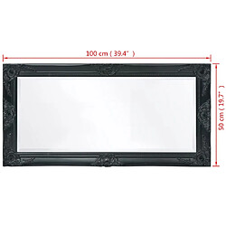 vidaXL Miroir mural style baroque 100x50 cm noir pas cher