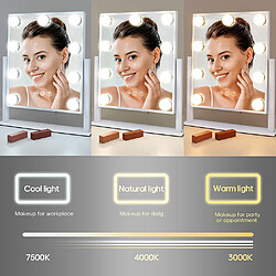 Avis FENCHILIN DC117-2 Miroir de maquillage Blanc