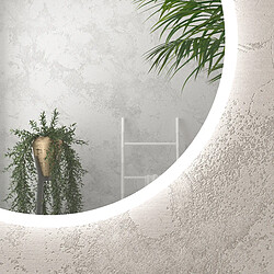 Aurlane MIR044 - Miroir LED rond 70 cm - Verre dépoli