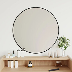 vidaXL Miroir mural - Noir Rond