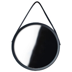 Miroir Rond 52 cm - Sangle Noir