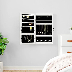 vidaXL Armoire à bijoux avec miroir LED - Blanc