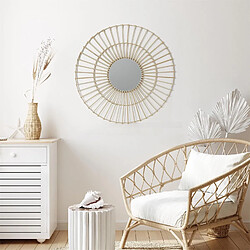 The Home Deco Factory Miroir Rond en rotin - Diam 75 cm