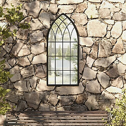 vidaXL Miroir Noir Extérieur 100x45 cm