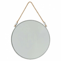 Miroir à Suspendre en Métal Gris 37 cm