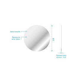 Acheter Aurlane MIR049 - Miroir salle de bain rond 50 cm
