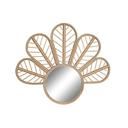 DKD Home Decor Miroir Rotin Fleur 69x60 cm