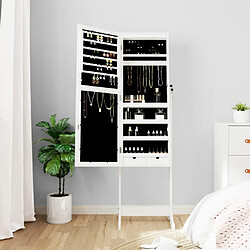 Avis vidaXL Armoire à bijoux miroir LED Blanc