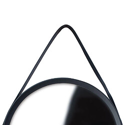 Miroir Rond 52 cm - Sangle Noir