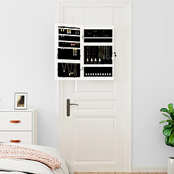 Avis vidaXL Armoire à bijoux avec miroir LED - Blanc