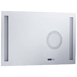 Decoshop26 Miroir LED salle de bain - Argenté - 100 x 60 cm