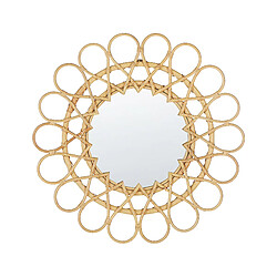 BELIANI BABAI Miroir 60x60 cm Rotin Naturel