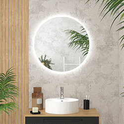 Aurlane MIR044 - Miroir LED rond 70 cm - Verre dépoli