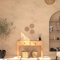 Atmosphera Lot de 3 miroirs Soleil en rotin - Diam. 28 cm - Beige