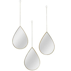 Miroir goutte The Home Deco Factory (Lot de 3) - Doré