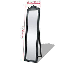 vidaXL Miroir sur pied baroque - Noir pas cher