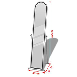 vidaXL Miroir autoportant - Gris 144x24 cm pas cher