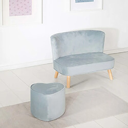 ROBA Canapé enfants bleu clair velours