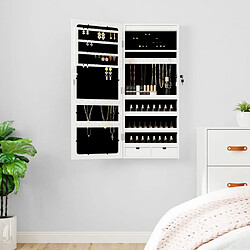 vidaXL Armoire à bijoux - Blanc avec LED