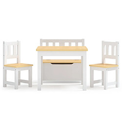 Avis vidaXL Table et chaises enfants - Blanc